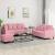 Set de canapele cu perne, 3 piese, roz, catifea GartenMobel Dekor