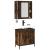 Set mobilier de baie, 2 piese, stejar fumuriu, lemn prelucrat GartenMobel Dekor