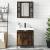 Set mobilier de baie, 2 piese, stejar fumuriu, lemn prelucrat GartenMobel Dekor