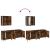 Set dulapuri de baie, 3 piese, stejar afumat, lemn prelucrat GartenMobel Dekor