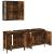 Set dulapuri de baie, 3 piese, stejar afumat, lemn prelucrat GartenMobel Dekor