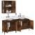 Set dulapuri de baie, 3 piese, stejar afumat, lemn prelucrat GartenMobel Dekor
