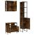 Set dulapuri de baie, 3 piese, stejar afumat, lemn prelucrat GartenMobel Dekor