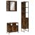Set dulapuri de baie, 3 piese, stejar afumat, lemn prelucrat GartenMobel Dekor