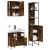 Set dulapuri de baie, 3 piese, stejar afumat, lemn prelucrat GartenMobel Dekor