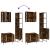 Set dulapuri de baie, 3 piese, stejar afumat, lemn prelucrat GartenMobel Dekor
