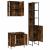 Set dulapuri de baie, 3 piese, stejar afumat, lemn prelucrat GartenMobel Dekor