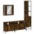 Set dulapuri de baie, 4 piese, stejar afumat, lemn prelucrat GartenMobel Dekor