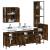 Set dulapuri de baie, 4 piese, stejar afumat, lemn prelucrat GartenMobel Dekor