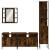 Set dulapuri de baie, 4 piese, stejar afumat, lemn prelucrat GartenMobel Dekor