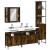 Set dulapuri de baie, 4 piese, stejar afumat, lemn prelucrat GartenMobel Dekor