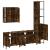 Set dulapuri de baie, 4 piese, stejar afumat, lemn prelucrat GartenMobel Dekor