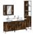 Set dulapuri de baie, 4 piese, stejar afumat, lemn prelucrat GartenMobel Dekor