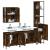 Set dulapuri de baie, 4 piese, stejar afumat, lemn prelucrat GartenMobel Dekor