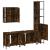 Set dulapuri de baie, 4 piese, stejar afumat, lemn prelucrat GartenMobel Dekor
