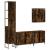 Set dulapuri de baie, 4 piese, stejar afumat, lemn prelucrat GartenMobel Dekor