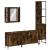 Set dulapuri de baie, 4 piese, stejar afumat, lemn prelucrat GartenMobel Dekor