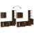 Set dulapuri de baie, 4 piese, stejar afumat, lemn prelucrat GartenMobel Dekor