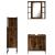 Set dulapuri de baie, 3 piese, stejar afumat, lemn prelucrat GartenMobel Dekor