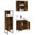 Set dulapuri de baie, 3 piese, stejar afumat, lemn prelucrat GartenMobel Dekor