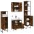 Set dulapuri de baie, 4 piese, stejar afumat, lemn prelucrat GartenMobel Dekor