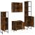Set dulapuri de baie, 4 piese, stejar afumat, lemn prelucrat GartenMobel Dekor