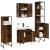 Set dulapuri de baie, 4 piese, stejar afumat, lemn prelucrat GartenMobel Dekor