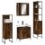 Set dulapuri de baie, 4 piese, stejar afumat, lemn prelucrat GartenMobel Dekor