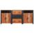 Bufet 3 pcs Maro 165 x 30 x 75 cm Lemn masiv de acacia GartenMobel Dekor