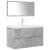 Set mobilier de baie, 3 piese, gri beton, lemn compozit GartenMobel Dekor