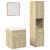 Set mobilier de baie, 4 piese, stejar sonoma, lemn prelucrat GartenMobel Dekor