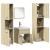 Set mobilier de baie, 5 piese, stejar sonoma, lemn prelucrat GartenMobel Dekor