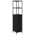 Set de mobilier pentru baie cu raft cu ușă 3 pcs Stejar negru GartenMobel Dekor