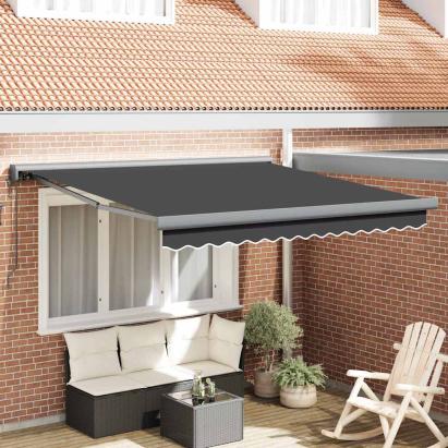 Cortina Retractabilă Manual Antracit 300 x 250 cm GartenMobel Dekor