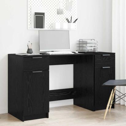 Birou cu sertar Stejar negru 133 x 50 x 75 cm Lemn compozit GartenMobel Dekor