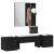 Set mobilier hol cu sertar 4 pcs Stejar negru 80 x 31 x 40 cm GartenMobel Dekor