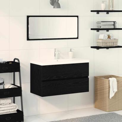 Dulap cu Chiuvetă Stejar negru 80 x 39 x 62 cm Lemn compozit GartenMobel Dekor