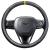 Husa volan Panda, fibra carbon, cu insertii piele ecologica perforata, negru cu detaliu galben, 38 cm Automobile ProTravel