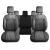 Set Huse Scaune Auto Panda Kas, material textil cu piele ecologica, cu fermoare pentru bancheta rabatabila,  gri cu negru, 11 piese Automobile ProTravel
