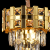 Candelabru Cristal BRAN Petito 3xE14, Diametru 30cm, Auriu Lucios, Inaltime Reglabila ModernLight Concept