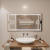 Oglinda LED Senzor MotionGlow Sofia cu functie Dezaburire Termometru Ceas 110x65 cm Lumina Calda/Rece/Neutra Dimabila,Rama Rose Gold, Colectia Marcello Funghi ModernLight Concept