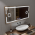 Oglinda LED Senzor MotionGlow Sofia cu functie Dezaburire Termometru Ceas 110x65 cm Lumina Calda/Rece/Neutra Dimabila,Rama Rose Gold, Colectia Marcello Funghi ModernLight Concept