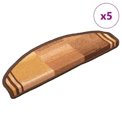 Covorașe pentru scări autoadezive, 5 buc., maro, 65x21x4 cm GartenMobel Dekor