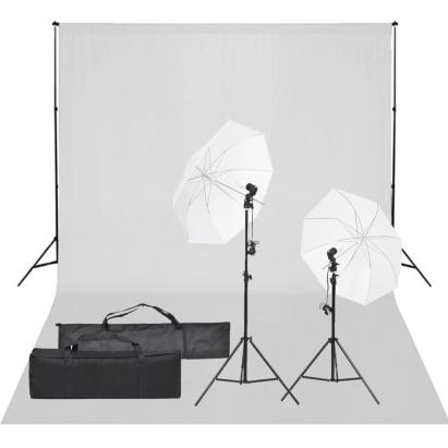 Kit studio foto cu set de lumină și fundal GartenMobel Dekor