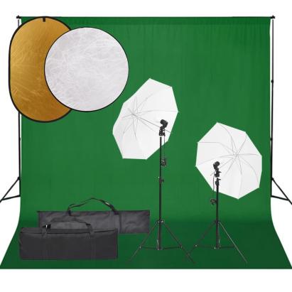 Set studio foto cu lampă, fundal și reflector GartenMobel Dekor