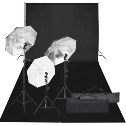 Kit studio foto cu set de lumină și fundal GartenMobel Dekor