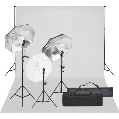 Kit studio foto cu set de lumină și fundal GartenMobel Dekor