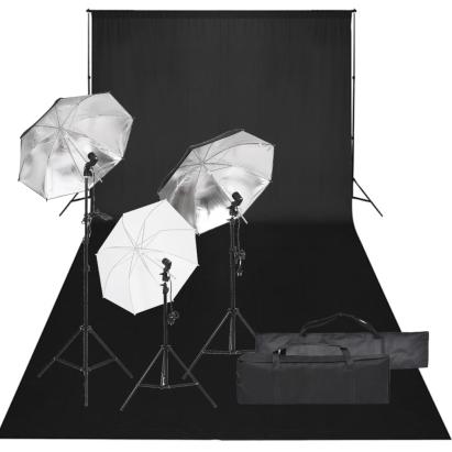 Kit studio foto cu set de lumină și fundal GartenMobel Dekor