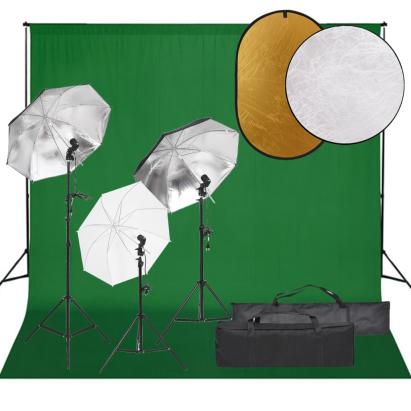Set studio foto cu lumină, fundal și reflector GartenMobel Dekor