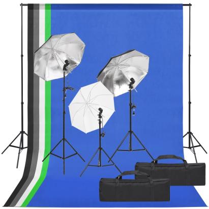 Kit studio foto cu set de lumină și fundal GartenMobel Dekor
